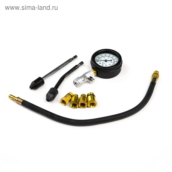 Компрессометр для бензиновых двигателей с набором адаптеров в кейсе Компрессометр для бензиновых двигателей с набором адаптеров в кейсе