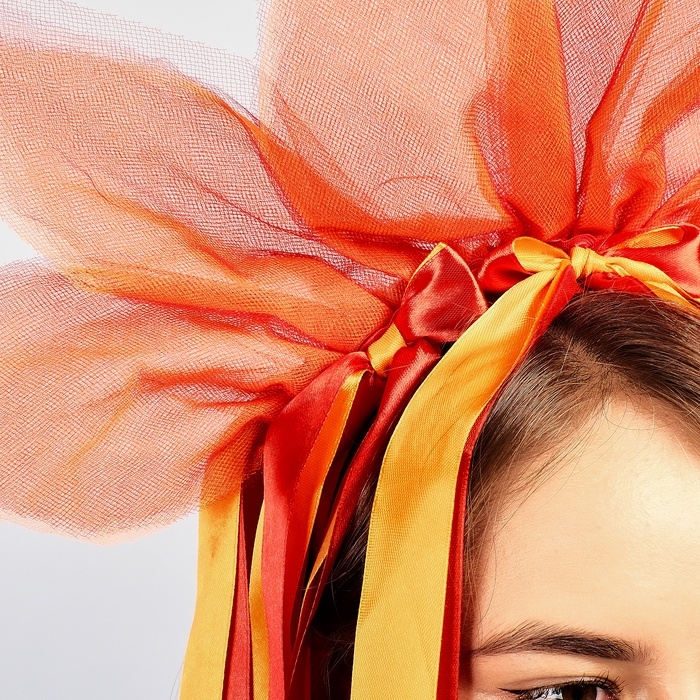 Карнавальный ободок «Лучистое солнце», цвет красно-оранжевый Карнавальный ободок «Лучистое солнце», цвет красно-оранжевый