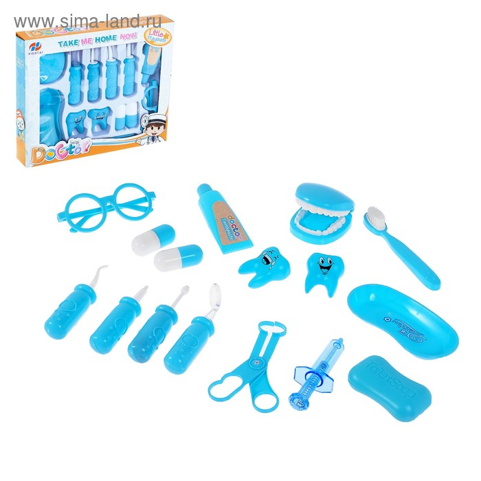 Набор доктора «Приём у стоматолога», 16 предметов Набор доктора «Приём у стоматолога», 16 предметов
