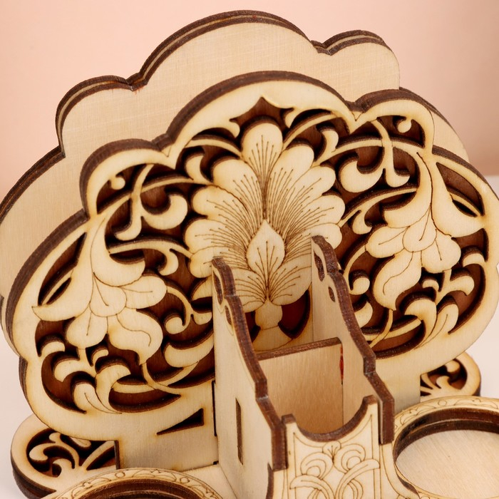 Набор для специй &laquo;Узор&raquo;, 14&times;11&times;10 см, береста