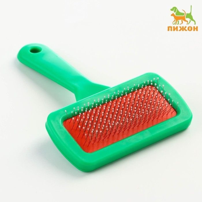 Пуходёрка  Пуходёрка "Симпл" с каплями, с пластиковой ручкой 9,2 х 13,2 см, зелёная