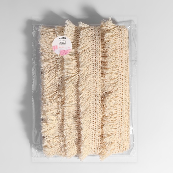 Тесьма декоративная «Бахрома», 35 мм, 10 ± 1 м, цвет бежевый Тесьма декоративная «Бахрома», 35 мм, 10 ± 1 м, цвет бежевый