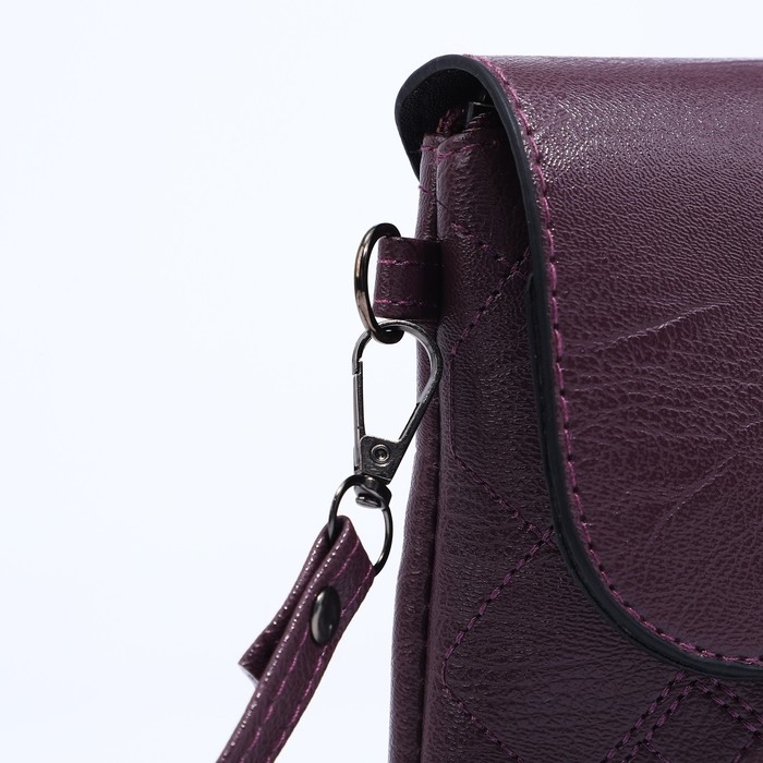 Сумка-клатч на магните, длинный ремень, цвет фиолетовый Сумка-клатч на магните, длинный ремень, цвет фиолетовый