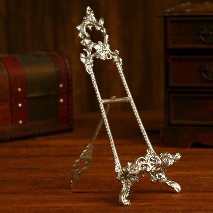 Мини мольберт  Мини мольберт "Идеал" серебро 24х10х4 см