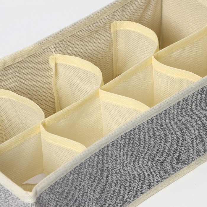 Органайзер для хранения белья Доляна «Европа», 8 ячеек, 28×14×10 см, цвет бежевый Органайзер для хранения белья Доляна «Европа», 8 ячеек, 28×14×10 см, цвет бежевый