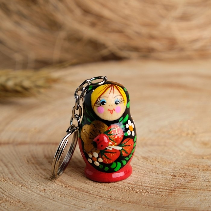 Брелок  Брелок "Матрёшка", 4,5х2,5 см, ручная роспись, микс