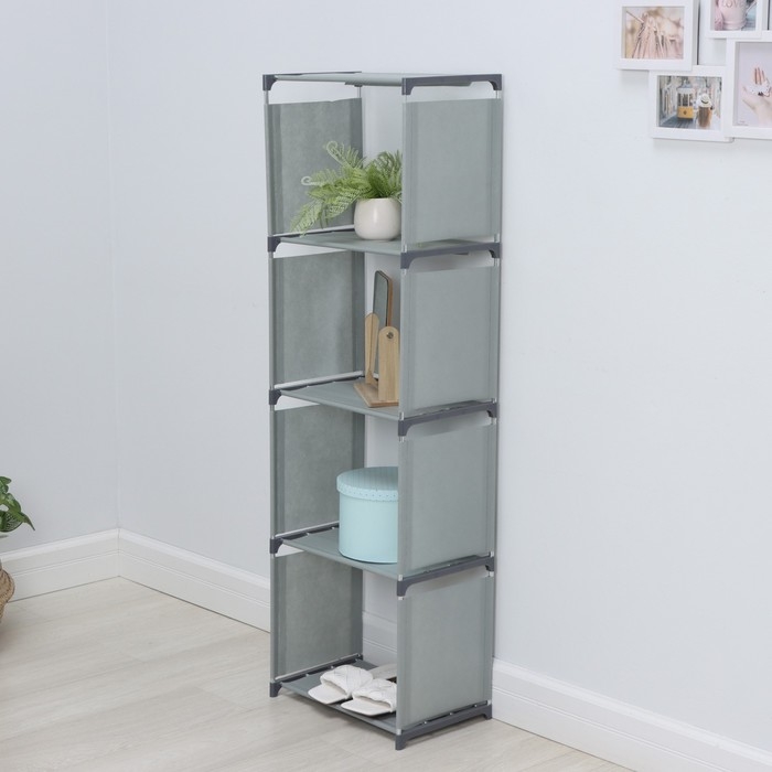 Стеллаж для хранения многофункциональный LaDо́m, 41×27×125 см, цвет серый Стеллаж для хранения многофункциональный LaDо́m, 41×27×125 см, цвет серый