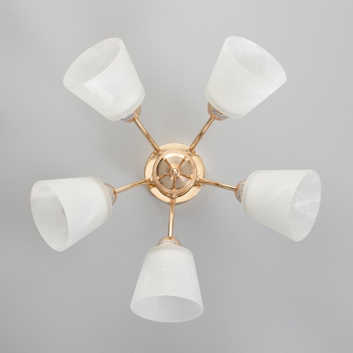 Люстра потолочная Элли 5х40Вт Е27 Золото 52x52x30 см Люстра потолочная Элли 5х40Вт Е27 Золото 52x52x30 см