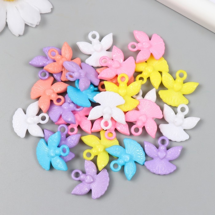 Декор для творчества пластик Декор для творчества пластик "Ангелочки с сердечками" цветные набор 25 гр 0,6х2,2х2,2 см