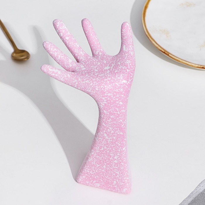 Подставка для колец Подставка для колец "Рука", розовый, 17х7,8х10,4 см