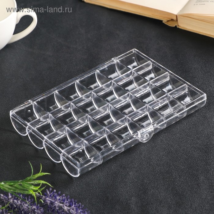 Шкатулка пластик для мелочей Шкатулка пластик для мелочей "24 деления" прозрачная 2,5х12,7х18 см