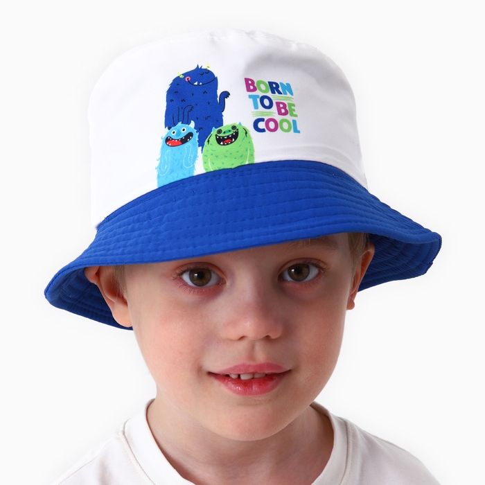 Панама детская для мальчика «Монстрики», цвет белый, р-р 54 Панама детская для мальчика «Монстрики», цвет белый, р-р 54