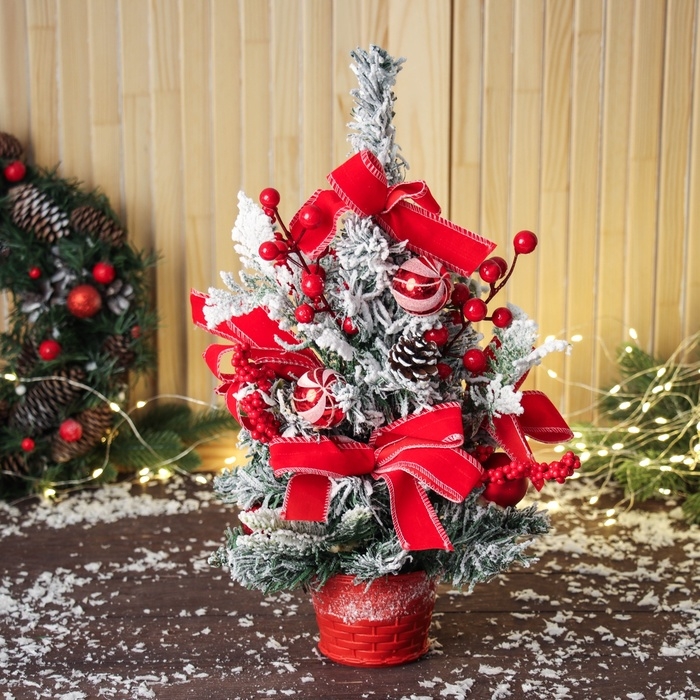 Ёлка декор Ёлка декор "Красный бант" 41х22 см