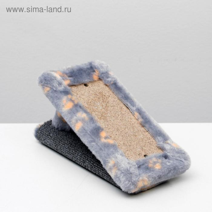 Когтеточка "Горка" мини-версия, 29 х 14 х 14 см, ковролин, серая с лапками