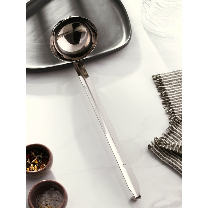 Половник из нержавеющей стали Доляна Everyday, 180 мл, 35×9 см, цвет серебряный Половник из нержавеющей стали Доляна Everyday, 180 мл, 35×9 см, цвет серебряный