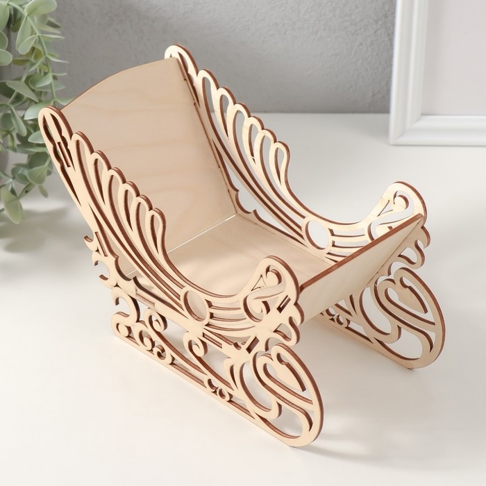 Шкатулка-сани  Шкатулка-сани "Узорчатые" 22х9,5х13 см (набор 5 деталей)