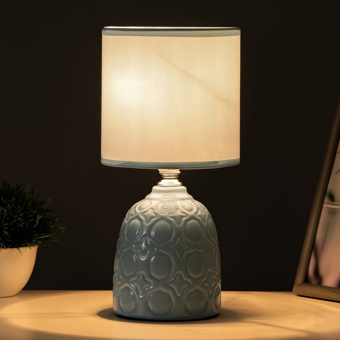 Настольная лампа Настольная лампа "Джастин" Е14 40Вт синий 13х13х25 см RISALUX