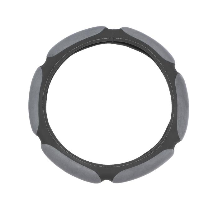 Оплетка на руль TORSO, велюр, размер 38 см, серый Оплетка на руль TORSO, велюр, размер 38 см, серый