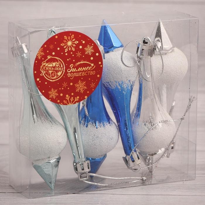 Украшение ёлочное Украшение ёлочное "Сосульки царские" (набор 6 шт) 3,5х8,5 см, микс