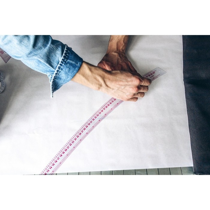 Лекало портновское метрическое «Сабля», 62 × 6 см, толщина 0,5 мм, цвет прозрачный