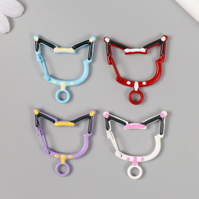 Карабин металл с кольцом Карабин металл с кольцом "Кошечка с ошейником" МИКС 3,4х3,3 см