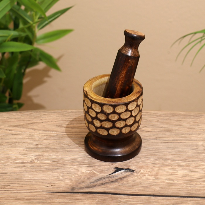 Ступка и пестик  Ступка и пестик "Соцветие" дерево 10х10х13,5 см