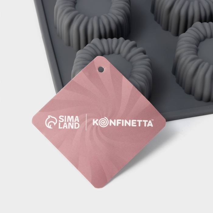 Форма для выпечки и муссовых десертов KONFINETTA «Шарлотт», силикон, 27,5×17,5×2,5 см, 12 ячеек (5×2,5 см), цвет серый Форма для выпечки и муссовых десертов KONFINETTA «Шарлотт», силикон, 27,5×17,5×2,5 см, 12 ячеек (5×2,5 см), цвет серый