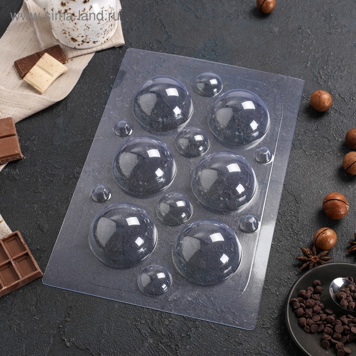 Форма для шоколада и конфет пластиковая «Сферы», 6 см, цвет прозрачный Форма для шоколада и конфет пластиковая «Сферы», 6 см, цвет прозрачный
