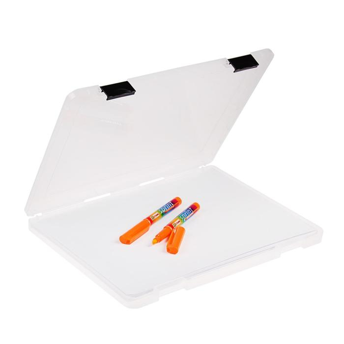 Папка для документов А4, с черными защелками, 230 х 305 х 23 мм, прозрачный корпус Папка для документов А4, с черными защелками, 230 х 305 х 23 мм, прозрачный корпус