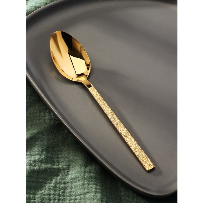 Ложка столовая из нержавеющей стали Magistro «Олин GOLD», длина 19,8 см, на подвесе, цвет золотой Ложка столовая из нержавеющей стали Magistro «Олин GOLD», длина 19,8 см, на подвесе, цвет золотой