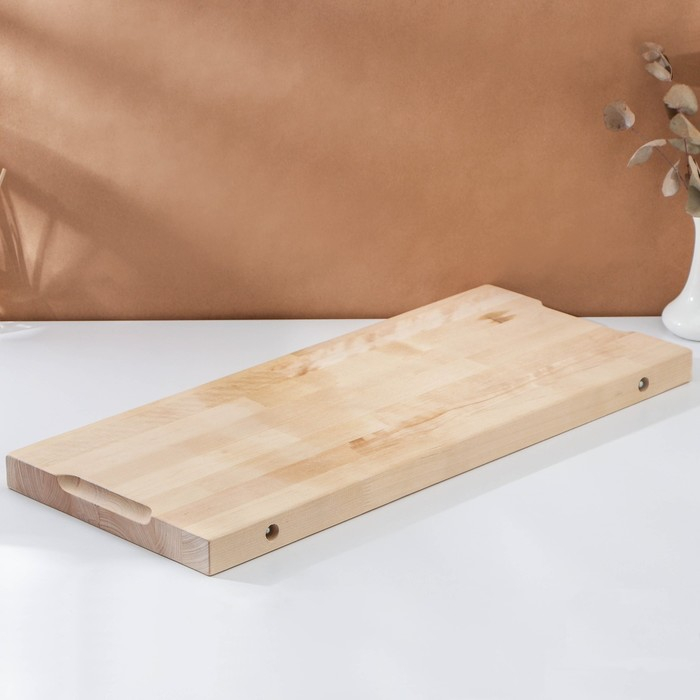 Доска разделочная Adelica «Профи», 70×30×4 см, с металлическими стяжками и боковыми ручками, берёза