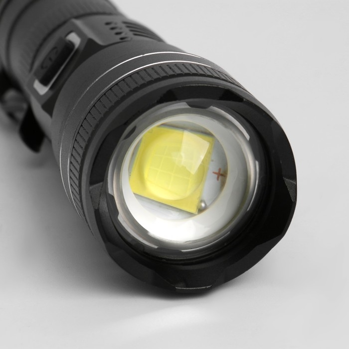 Фонарь ручной аккумуляторный, 50 Вт, 4.2 В, 3000 мАч, дальность 500 м, P50, 5 режимов, type-с   7620 Фонарь ручной аккумуляторный, 50 Вт, 4.2 В, 3000 мАч, дальность 500 м, P50, 5 режимов, type-с   7620