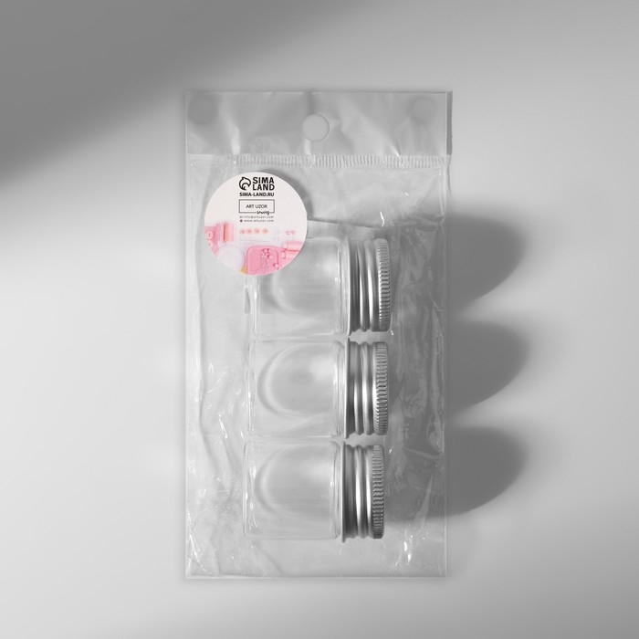 Баночки для хранения бисера, d = 3 × 4 см, 3 шт Баночки для хранения бисера, d = 3 × 4 см, 3 шт