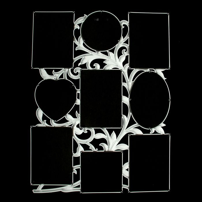 Фоторамка на 9 фото 10х10, 10х15 см  Фоторамка на 9 фото 10х10, 10х15 см "Семейная ветвь" белая 56,5х43х2 см