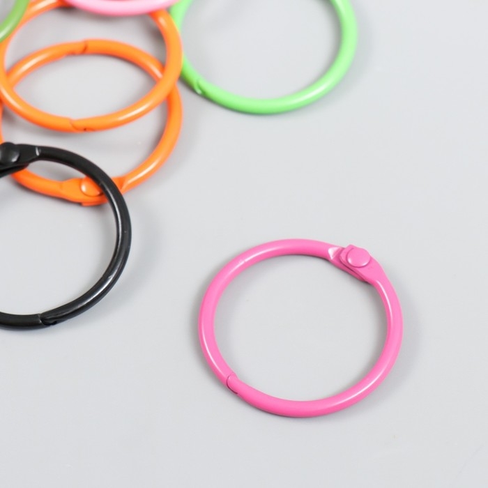 Кольцо для творчества (для фотоальбомов) Кольцо для творчества (для фотоальбомов) "Цвет" МИКС внутр. d= 2,5 см внешн. d=3 см набор 8 шт 91494