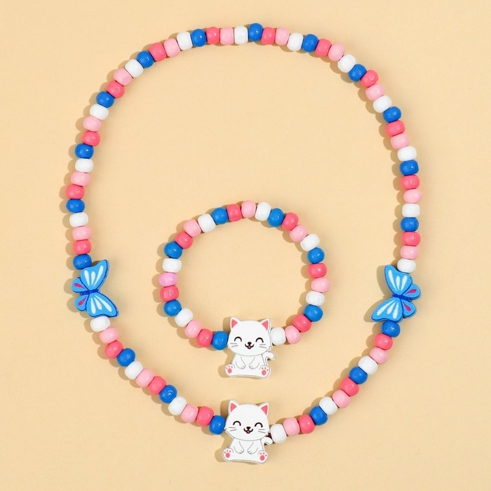 Бижутерия «Волшебство внутри» набор для девочек: браслет и бусы, 7 х 9 см Бижутерия «Волшебство внутри» набор для девочек: браслет и бусы, 7 х 9 см