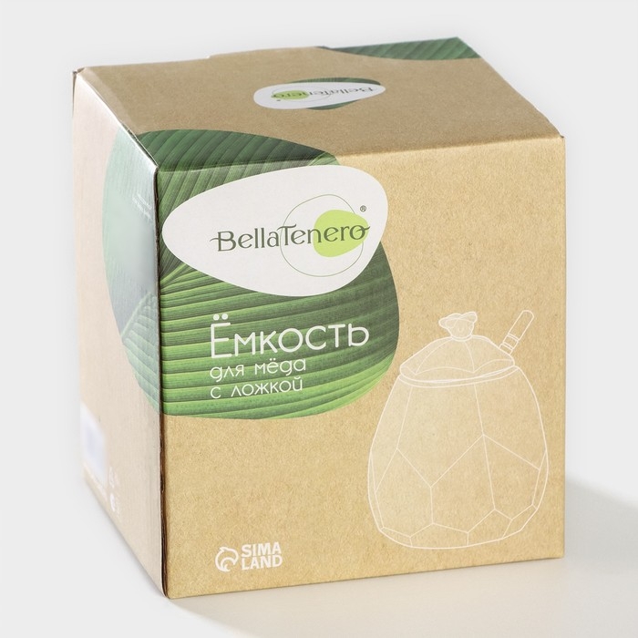 Ёмкость фарфоровая для мёда с ложкой BellaTenero «Пчёлка», 550 мл, цвет белый Ёмкость фарфоровая для мёда с ложкой BellaTenero «Пчёлка», 550 мл, цвет белый
