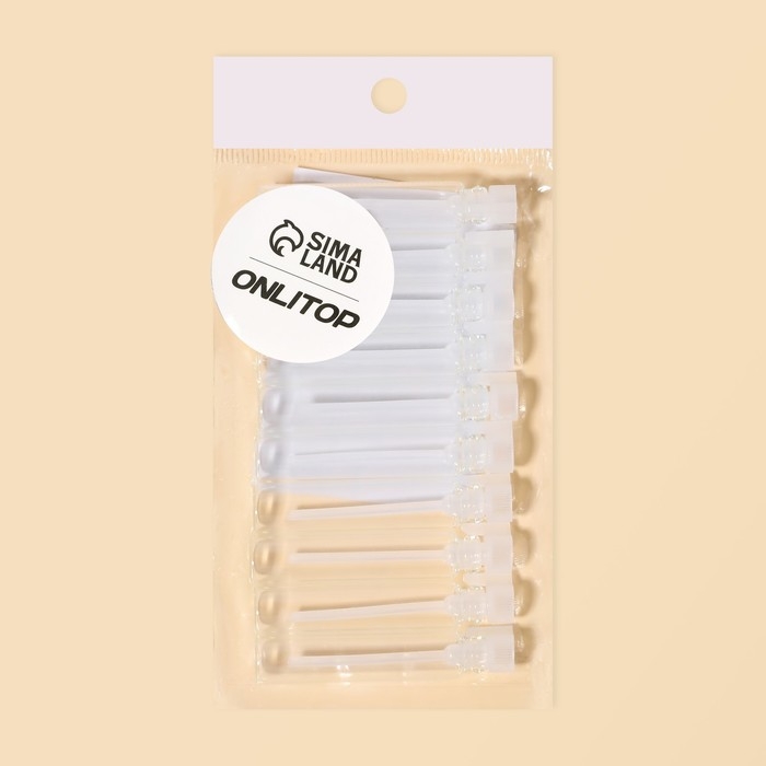 Флакон для парфюма, стеклянный, с аппликатором, набор - 10 шт, 2 мл, цвет прозрачный/белый Флакон для парфюма, стеклянный, с аппликатором, набор - 10 шт, 2 мл, цвет прозрачный/белый