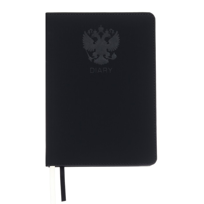 Ежедневник недатированный A5, 160 листов, deVENTE.Emblem, твёрдая обложка из искусственной кожи с поролоном, ляссе, блок 70 г/м2, чёрный