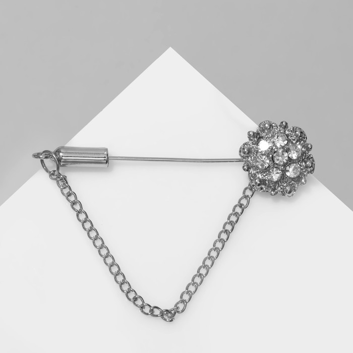 Булавка «Цветочек», 5 см, цвет белый в серебре Булавка «Цветочек», 5 см, цвет белый в серебре