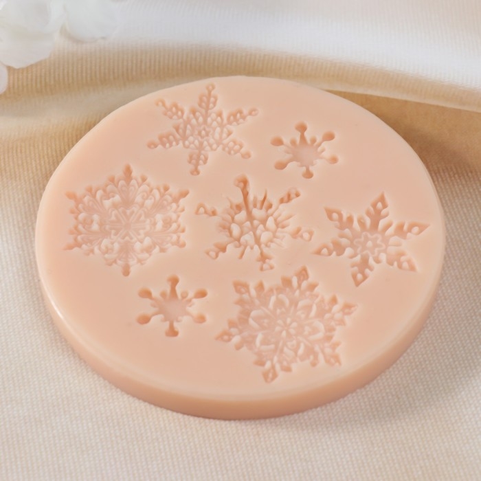 Молд силикон Молд силикон "Снежинки" №2 3,4х3,4х0,1 2,8х2,8х0,1 3х3х0,1 1,7х1,7х0,1 см