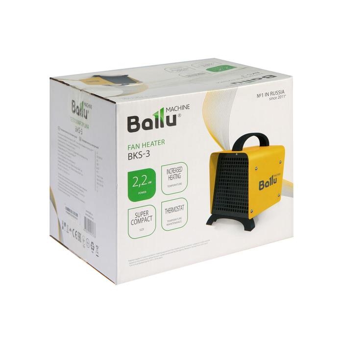 Тепловая пушка BALLU BKS-3, электрическая, 2.2 кВт, 100 м3/час, 220 В, до 25 м2 Тепловая пушка BALLU BKS-3, электрическая, 2.2 кВт, 100 м3/час, 220 В, до 25 м2