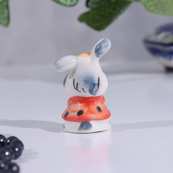 Сувенир Заяц в юбке, гжель цвет Сувенир Заяц в юбке, гжель цвет