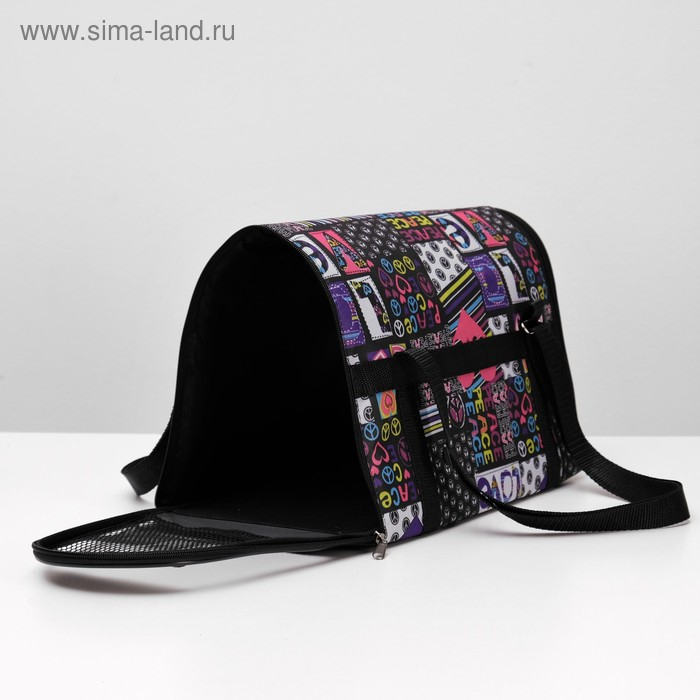 Сумка - переноска для животных, раскладная, нейлон, 39 х 23 х 25 см, микс расцветок Сумка - переноска для животных, раскладная, нейлон, 39 х 23 х 25 см, микс расцветок