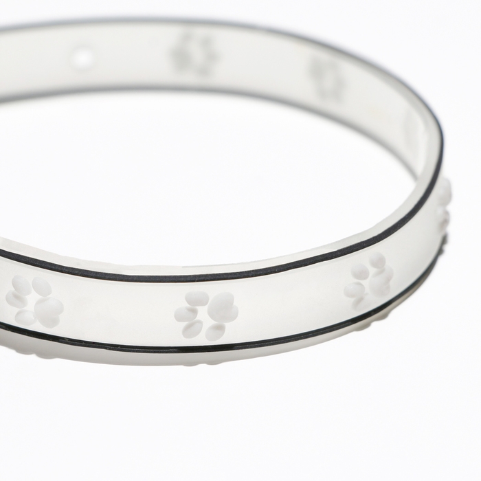Ошейник Ошейник "Лапки", 28 х 1 см, ОШ 18-24 см, прозрачный/белый