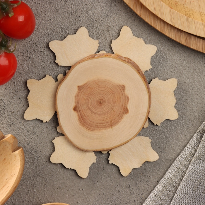 Подставка под горячее Подставка под горячее "Рыжий кот", D=12, можжевельник