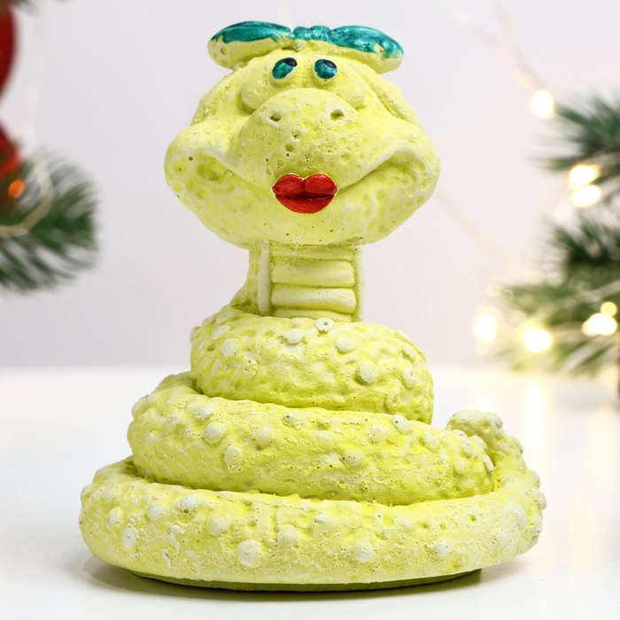 Новый год. Символ 2025. Фигура Новый год. Символ 2025. Фигура "Змея Марфа" лимонная, 8х7х6см