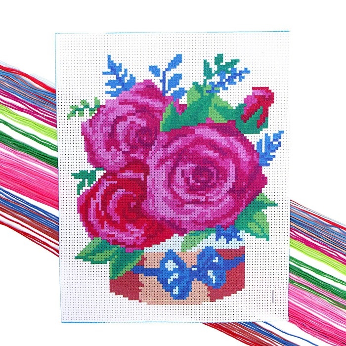 Вышивка крестиком «Розы», набор для творчества, 25 х 20 см Вышивка крестиком «Розы», набор для творчества, 25 х 20 см
