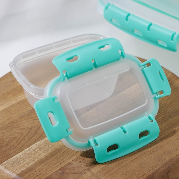 Набор пищевых герметичных контейнеров, 3 шт: 380 мл, 0,8 л, 1,5 л, прозрачные, крышка голубая Набор пищевых герметичных контейнеров, 3 шт: 380 мл, 0,8 л, 1,5 л, прозрачные, крышка голубая