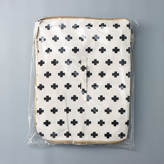 Кофр для хранения вещей «Ажур», 55×42×25 см, цвет чёрно-молочный Кофр для хранения вещей «Ажур», 55×42×25 см, цвет чёрно-молочный